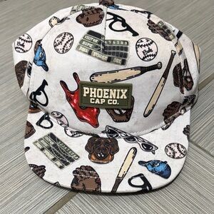 Kids Baseball Print Hat - Cream